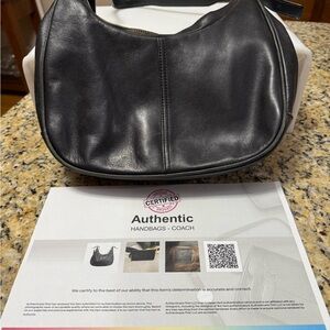 Coach Midnight Black Leather Shoulder Bag